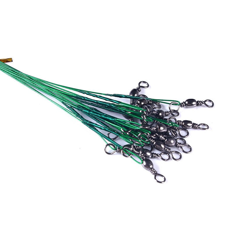 Línea de pesca de acero antimordida de fuerza de tracción súper fuerte líder de alambre de acero con broches giratorios alambre de plomo de pesca 200/100/60/20 piezas