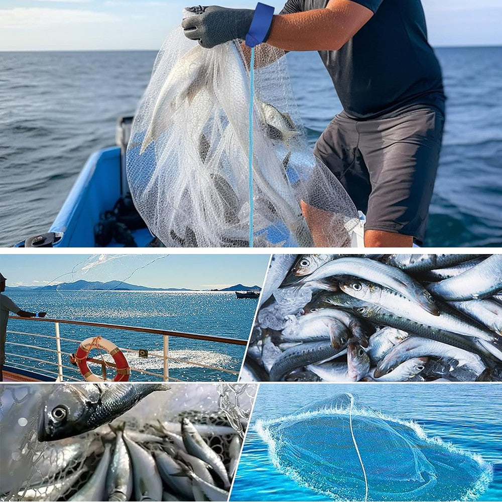 Red de pesca de agua salada americana para trampa de cebo, redes de fundición de radio de 3/4/5/6/7/8/9/10 pies con peso de plomo de Zinc resistente