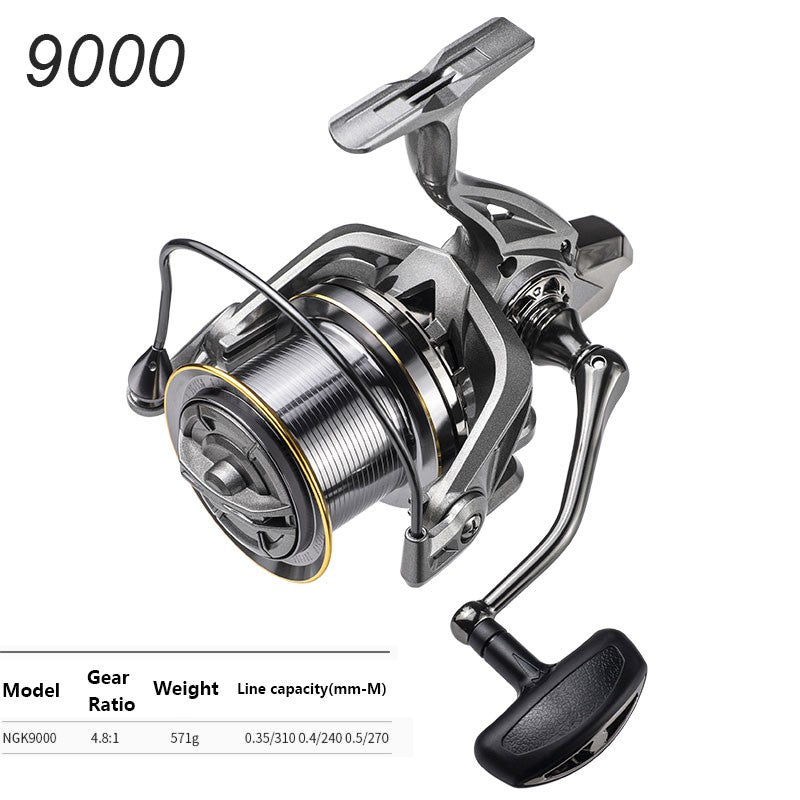 Carrete de Pesca LINNHUE grande 8000 9000 10000 12000 14000 carrete giratorio arrastre 20KG carrete potente agua salada Pesca de agua dulce Pesca