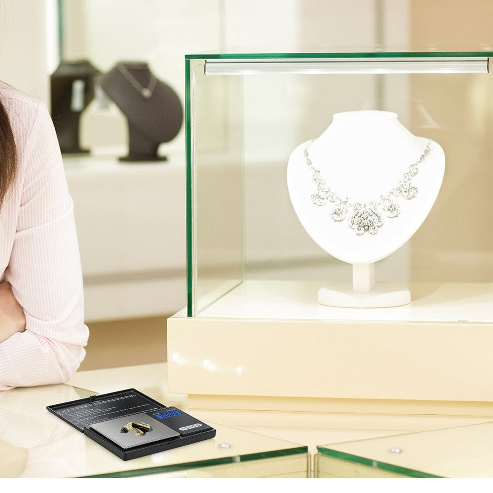 Mini báscula electrónica de acero inoxidable para joyería, báscula Digital de bolsillo, balanza de peso de gramos de oro, báscula de bolsillo portátil