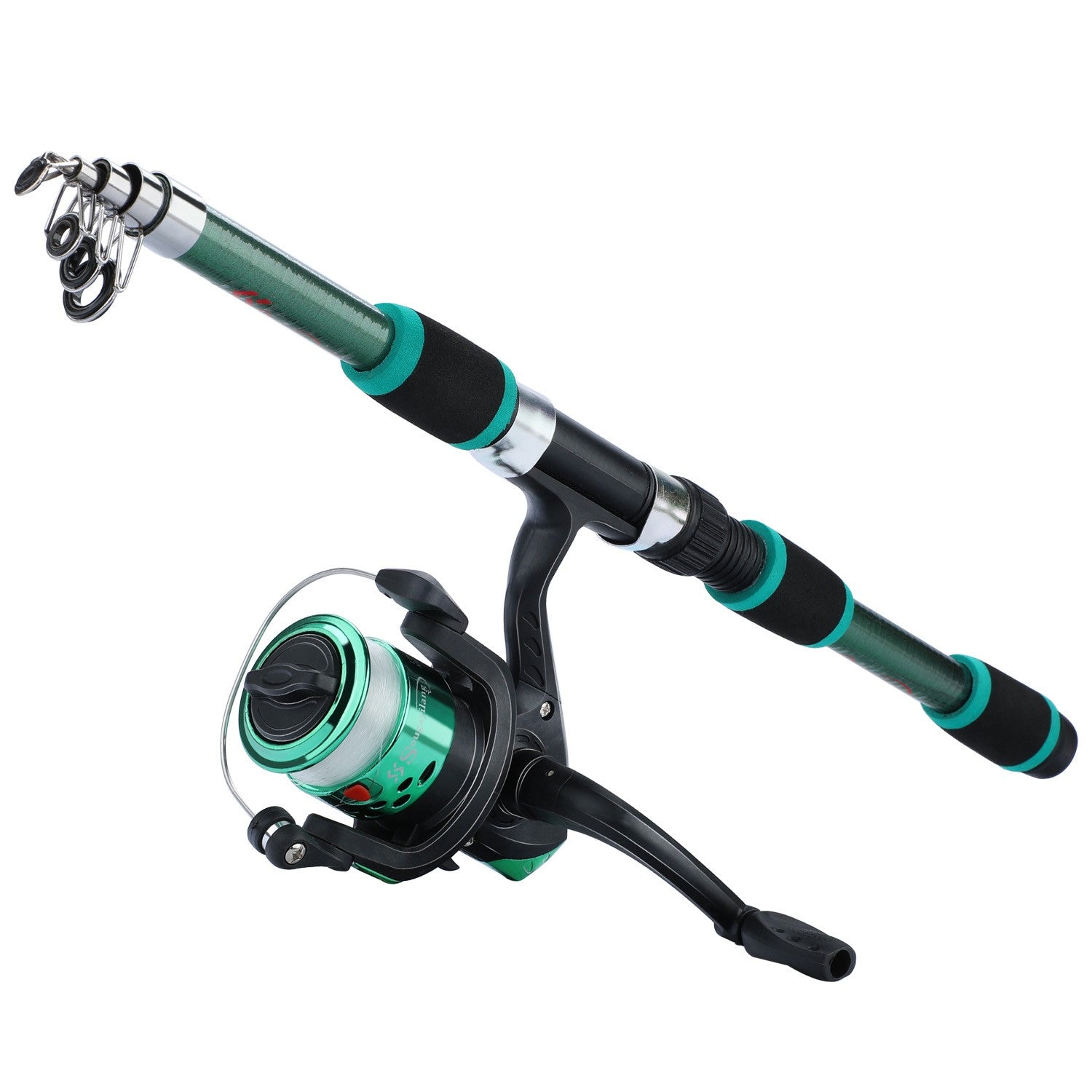 Sougayilang caña de pescar giratoria y carrete Combo1.8M caña telescópica con 5,2: 1 3BB carrete de pesca arrastre máximo 5kg Kit de pesca completo