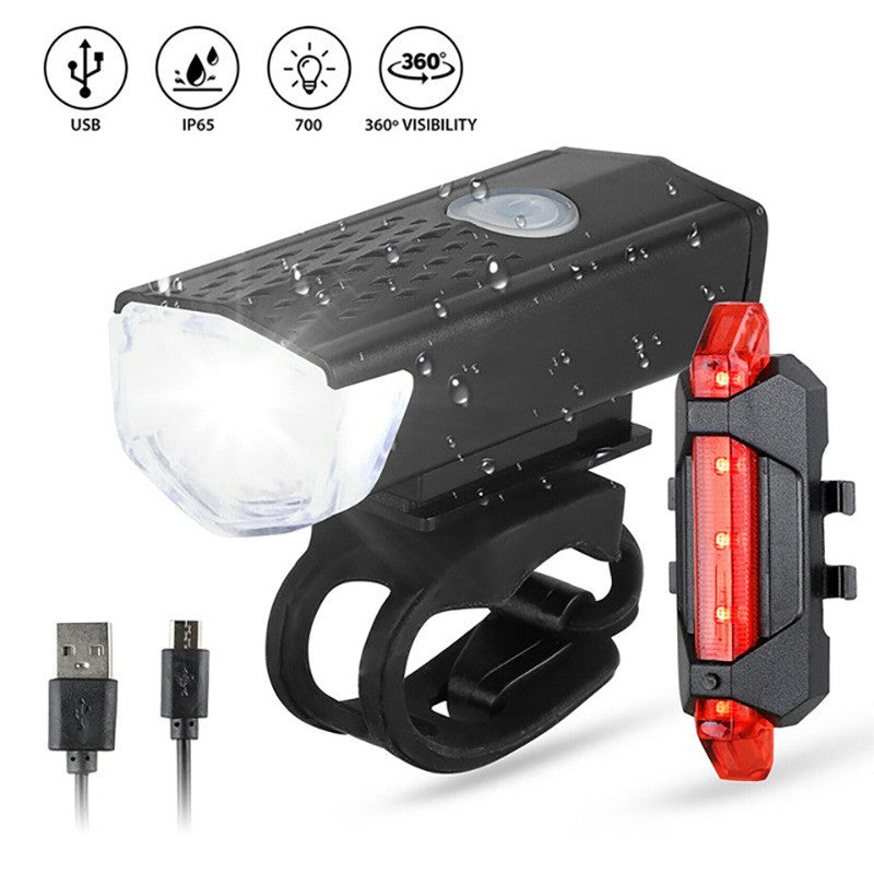 Luz LED para bicicleta ZK30, recargable por USB, faro delantero y trasero para bicicleta de montaña, linterna, luz de advertencia de seguridad en ciclismo