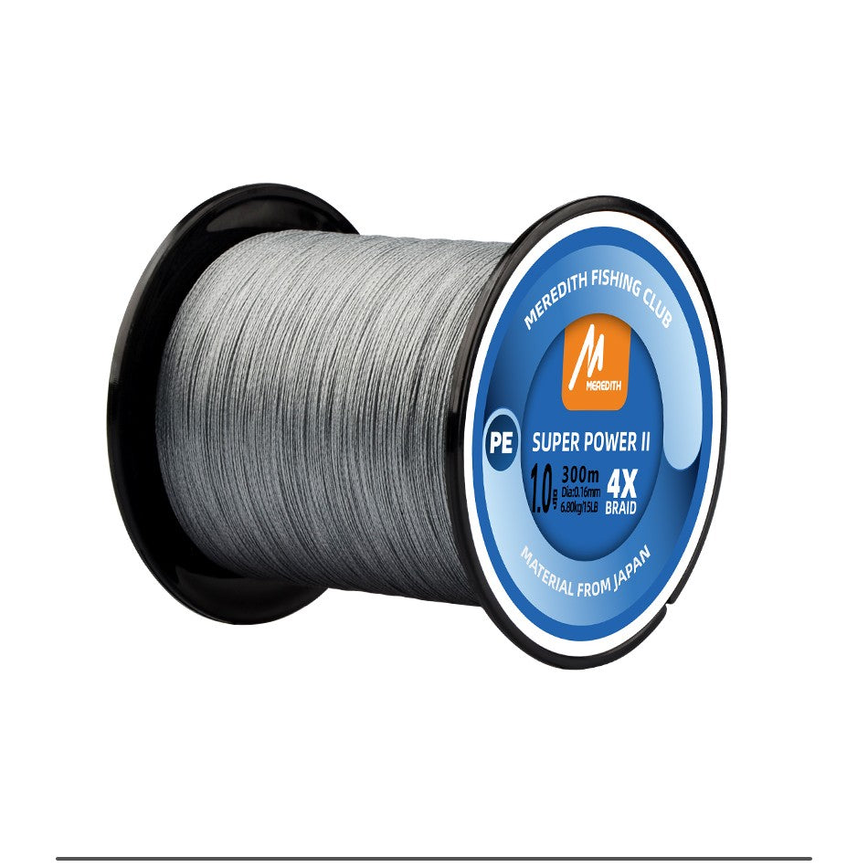 MEREDITH-línea de pesca trenzada de PE, 4 hebras, 300M, 15-80lb, sedal de pesca suave multifilamento para señuelo de pesca