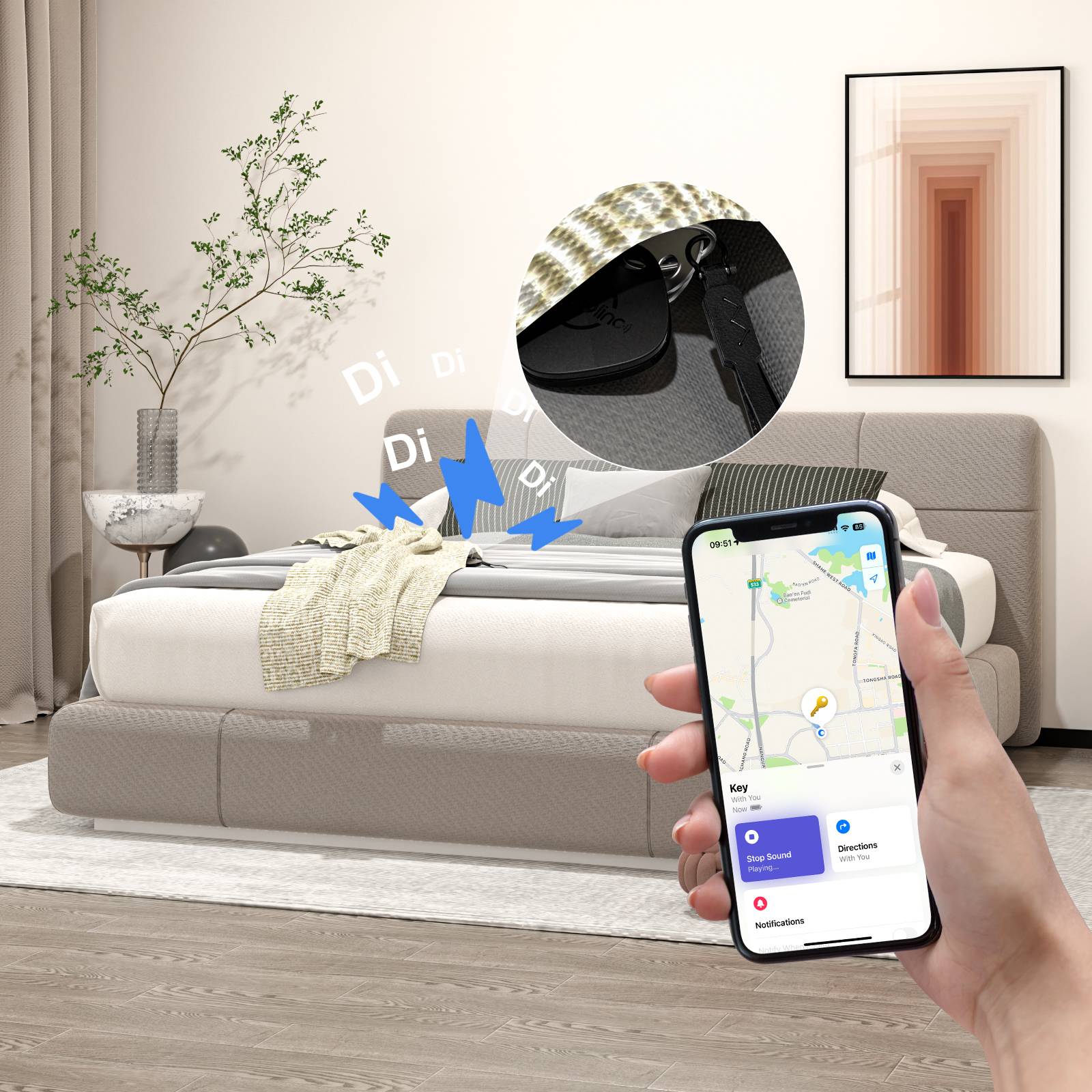 4 Uds VOCOlinc Mini etiqueta inteligente billetera para coche buscador de llaves encontrar mi aplicación (solo iOS) rastreador Bluetooth antipérdida