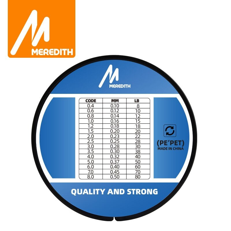 MEREDITH-línea de pesca trenzada de PE, 4 hebras, 300M, 15-80lb, sedal de pesca suave multifilamento para señuelo de pesca