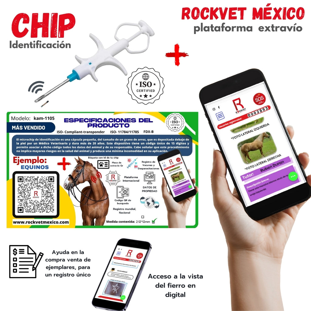 Chip de identificación animal ROCKVET MÉXICO