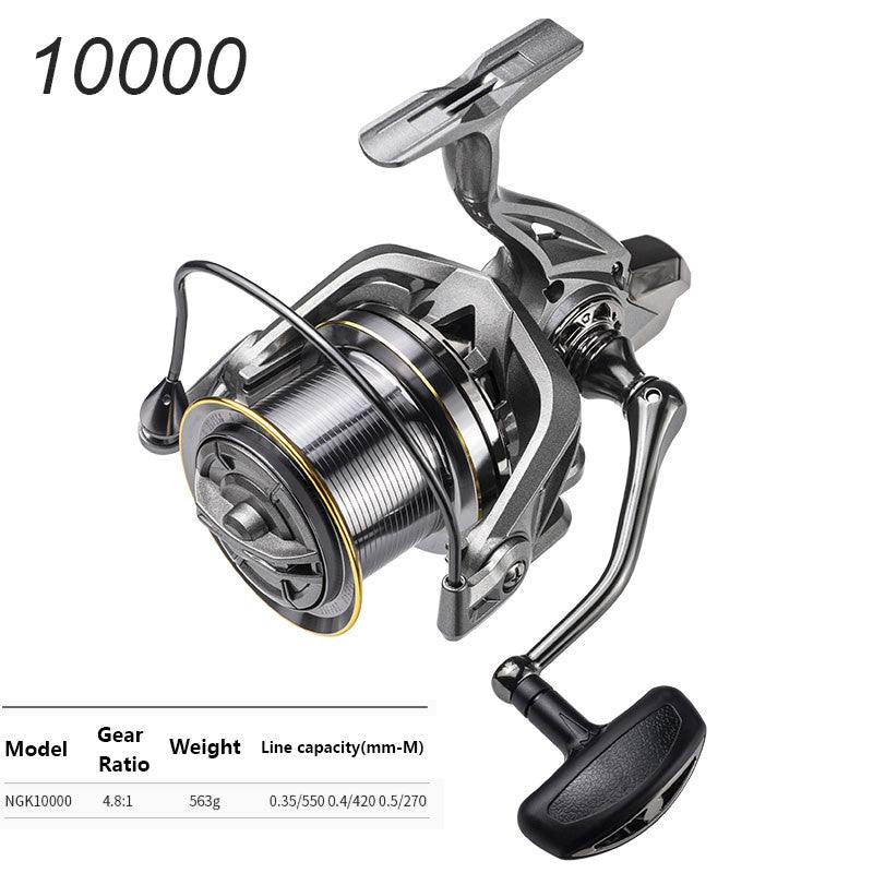 Carrete de Pesca LINNHUE grande 8000 9000 10000 12000 14000 carrete giratorio arrastre 20KG carrete potente agua salada Pesca de agua dulce Pesca