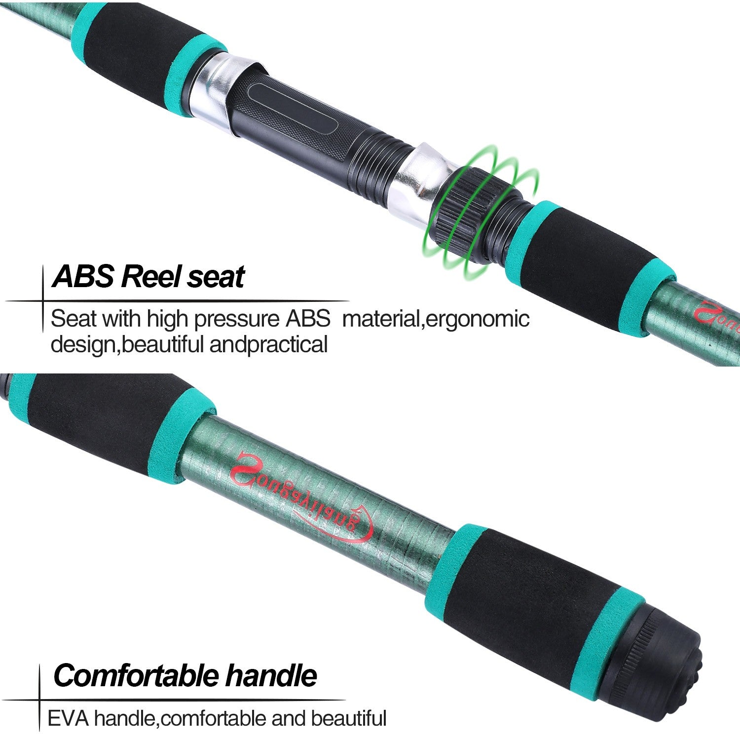 Sougayilang caña de pescar giratoria y carrete Combo1.8M caña telescópica con 5,2: 1 3BB carrete de pesca arrastre máximo 5kg Kit de pesca completo