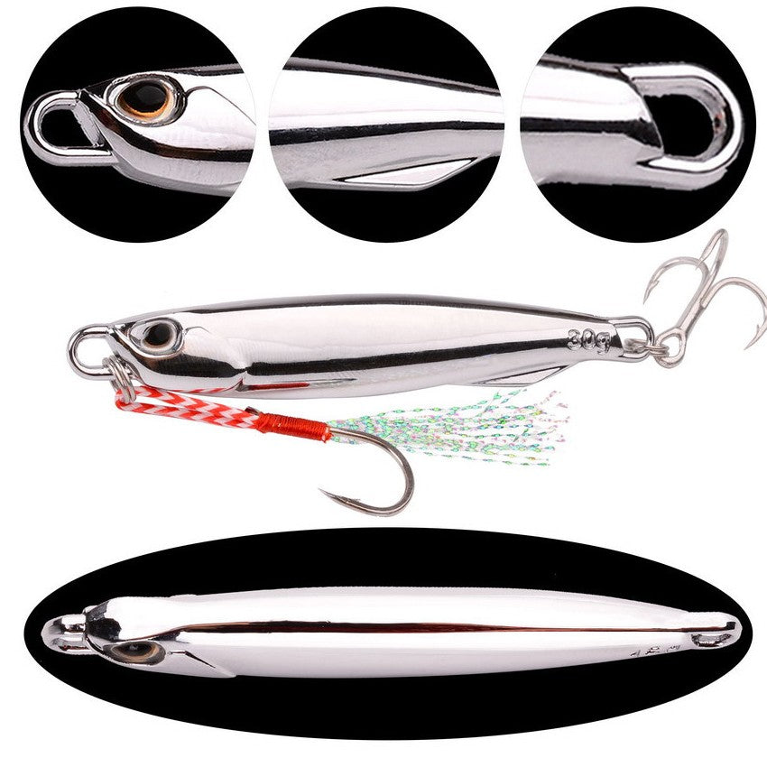 Juego de Señuelos de Pesca, 10 Uds., plantillas de 20G, 30G, 40G, Jigbait, señuelo de Pesca chapado en plata, señuelos fundidos en la orilla, cebo de Metal, señuelo de Pesca Artificial