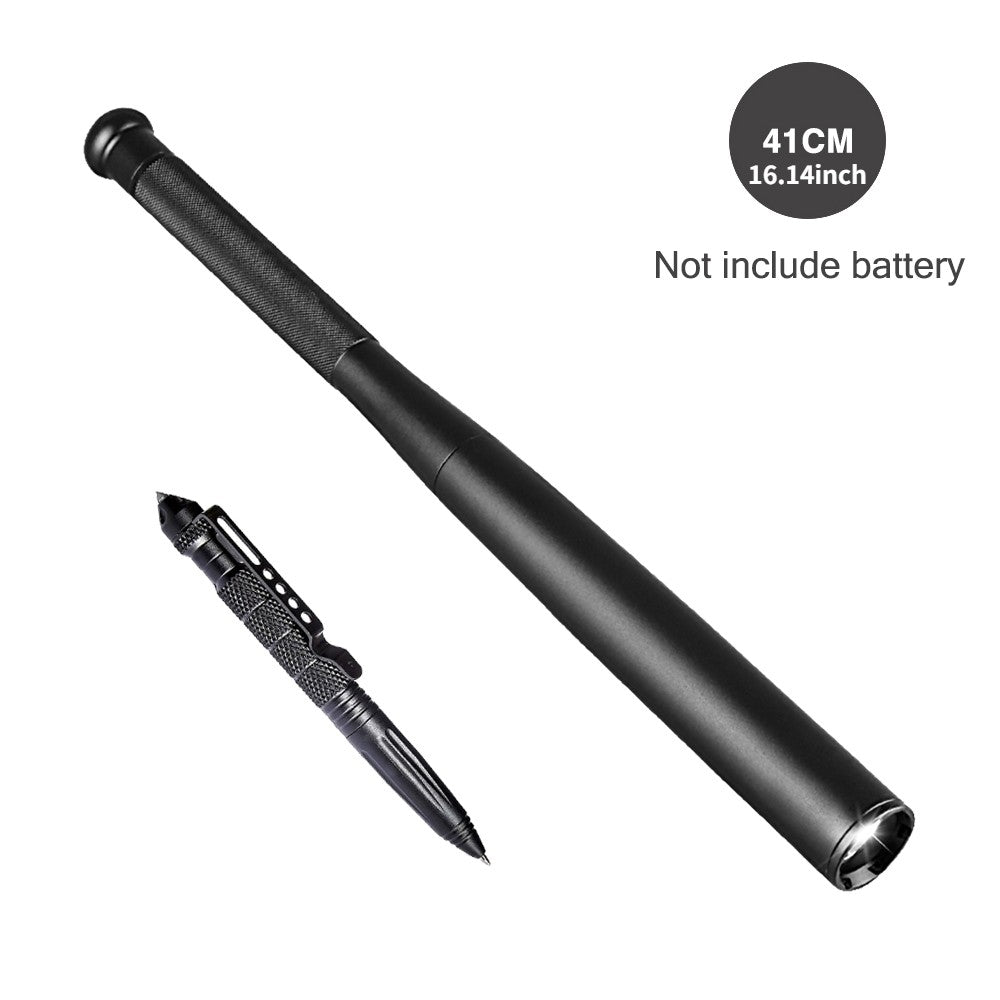 Linterna de autodefensa resistente al agua, palo LED, bate de béisbol, antorcha de aleación de aluminio, equipo antidisturbios de autodefensa de emergencia