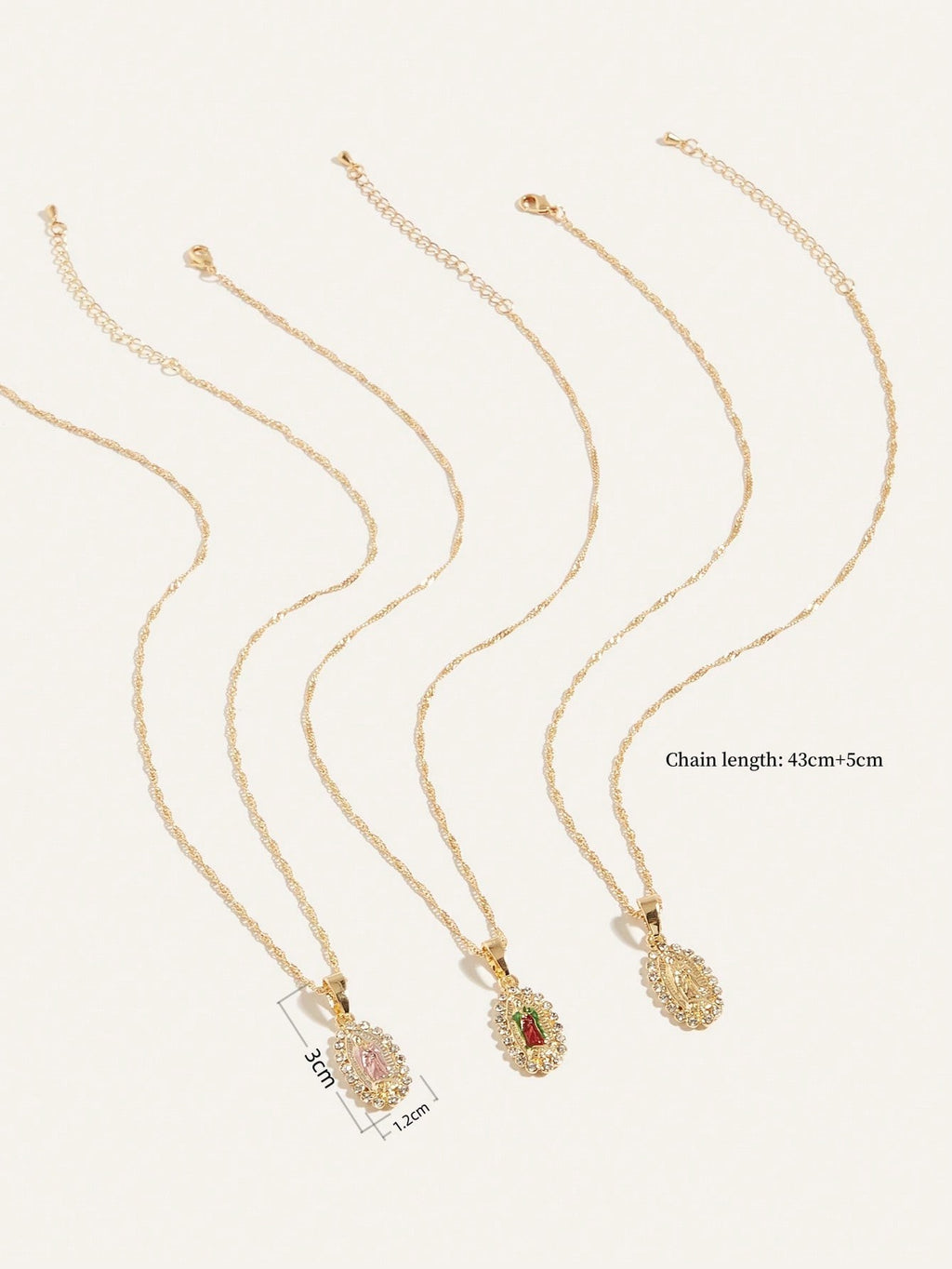 1 collar con colgante dela Virgen María para mujer, sencillo