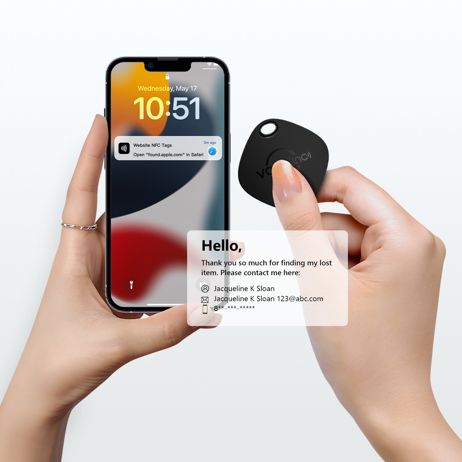 4 Uds VOCOlinc Mini etiqueta inteligente billetera para coche buscador de llaves encontrar mi aplicación (solo iOS) rastreador Bluetooth antipérdida