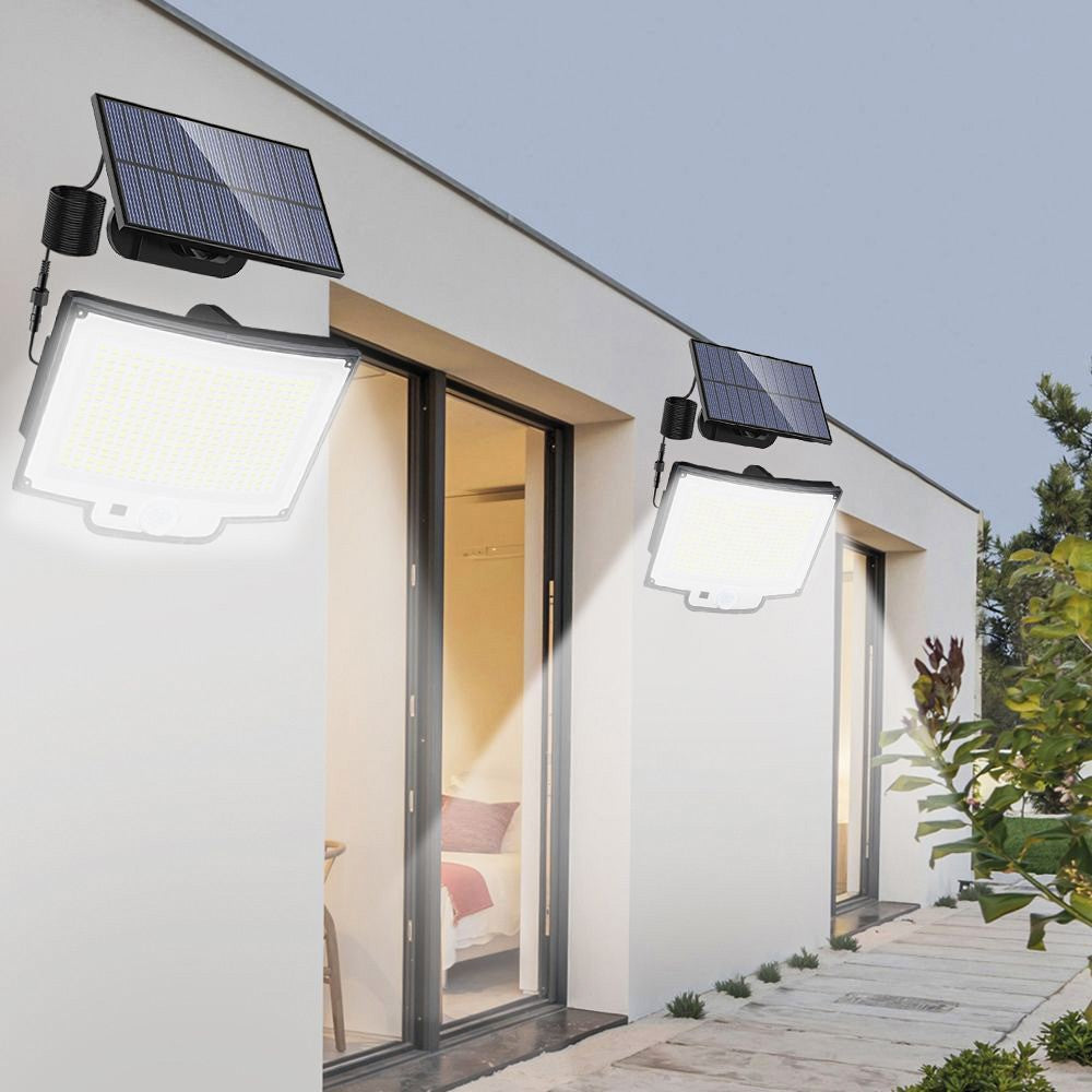 Luz Solar para exteriores, 328/348 LED, Sensor de movimiento superbrillante integrado, gran potencia, IP65, resistente al agua, 3 modos de trabajo, pared de jardín