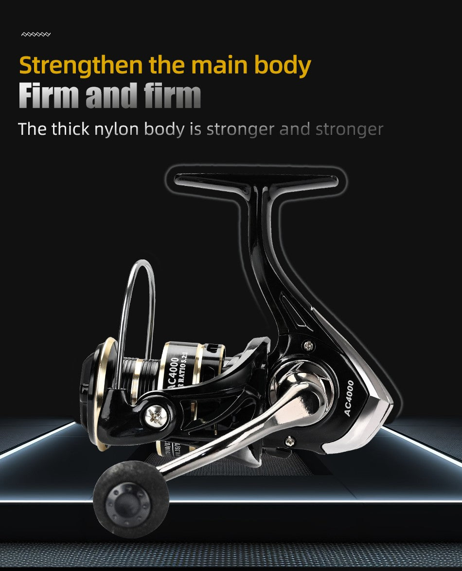 Carrete giratorio de arrastre máximo de 8KG para pesca AC3000 4000 5000, carrete de Metal con mango, plantilla de mar, carrete de carpa, rueda de bobina de pesca