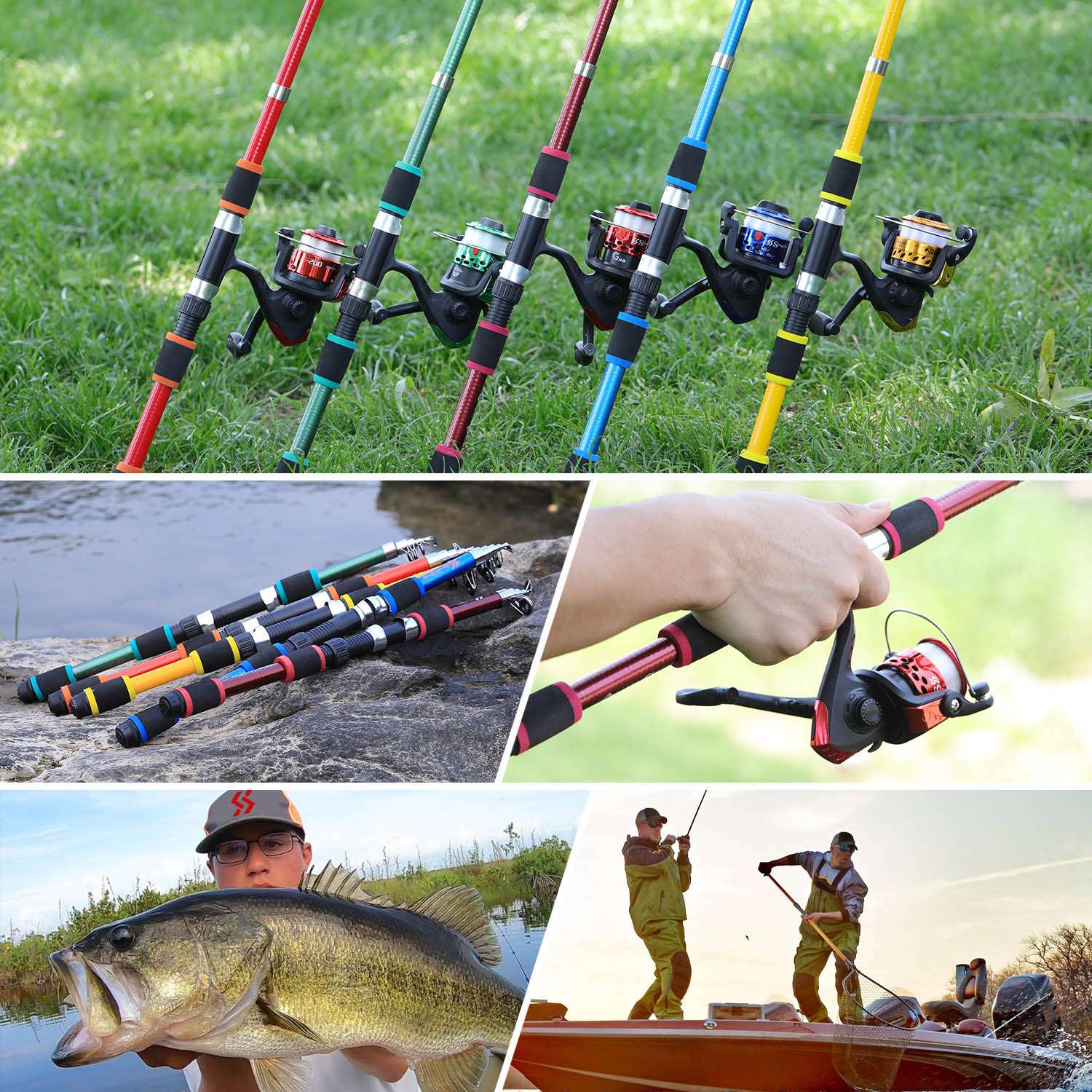 Sougayilang caña de pescar giratoria y carrete Combo1.8M caña telescópica con 5,2: 1 3BB carrete de pesca arrastre máximo 5kg Kit de pesca completo