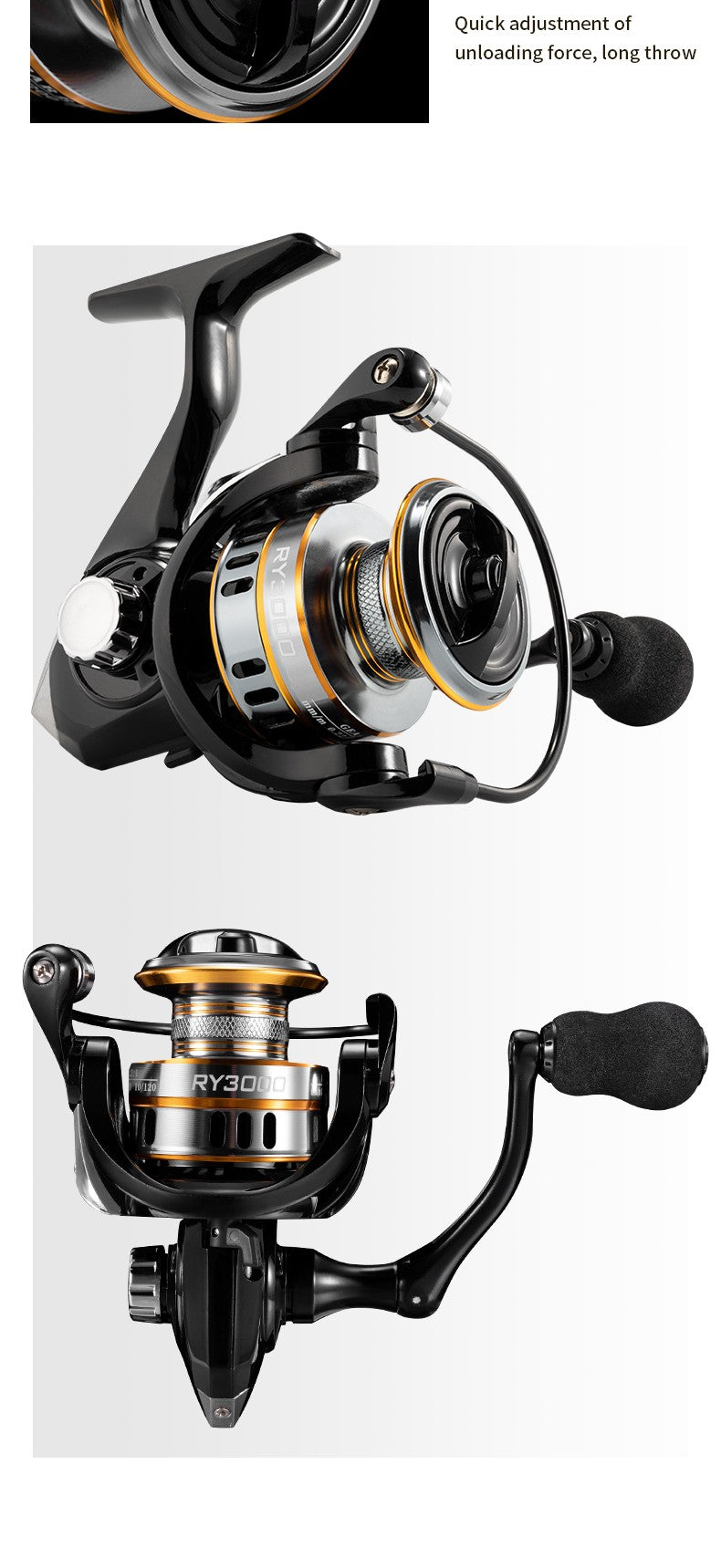 ROOBLINOS RY carretes giratorios para pesca en agua salada, carrete de pesca de agua dulce, marco de Metal ultraligero, carretes de pesca lisos y resistentes de alta velocidad