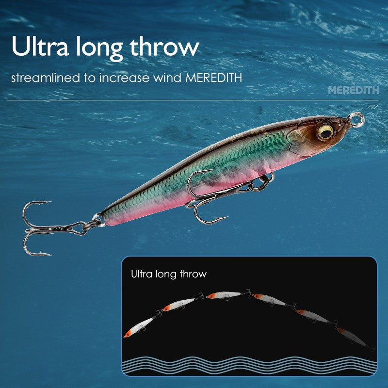 MEREDITH Jerk lápiz que se hunde señuelo de pesca Wobbler lubina aparejos de pesca señuelos accesorios de pesca señuelos de agua salada cebo de peces curricán
