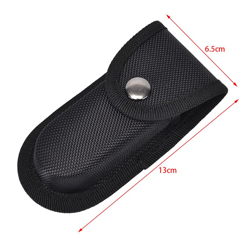 Funda negra plegable para guardar cuchillos, bolsa con alicates, cinturón de nailon, bolsillo de transporte, soporte para linterna, paquete de cintura