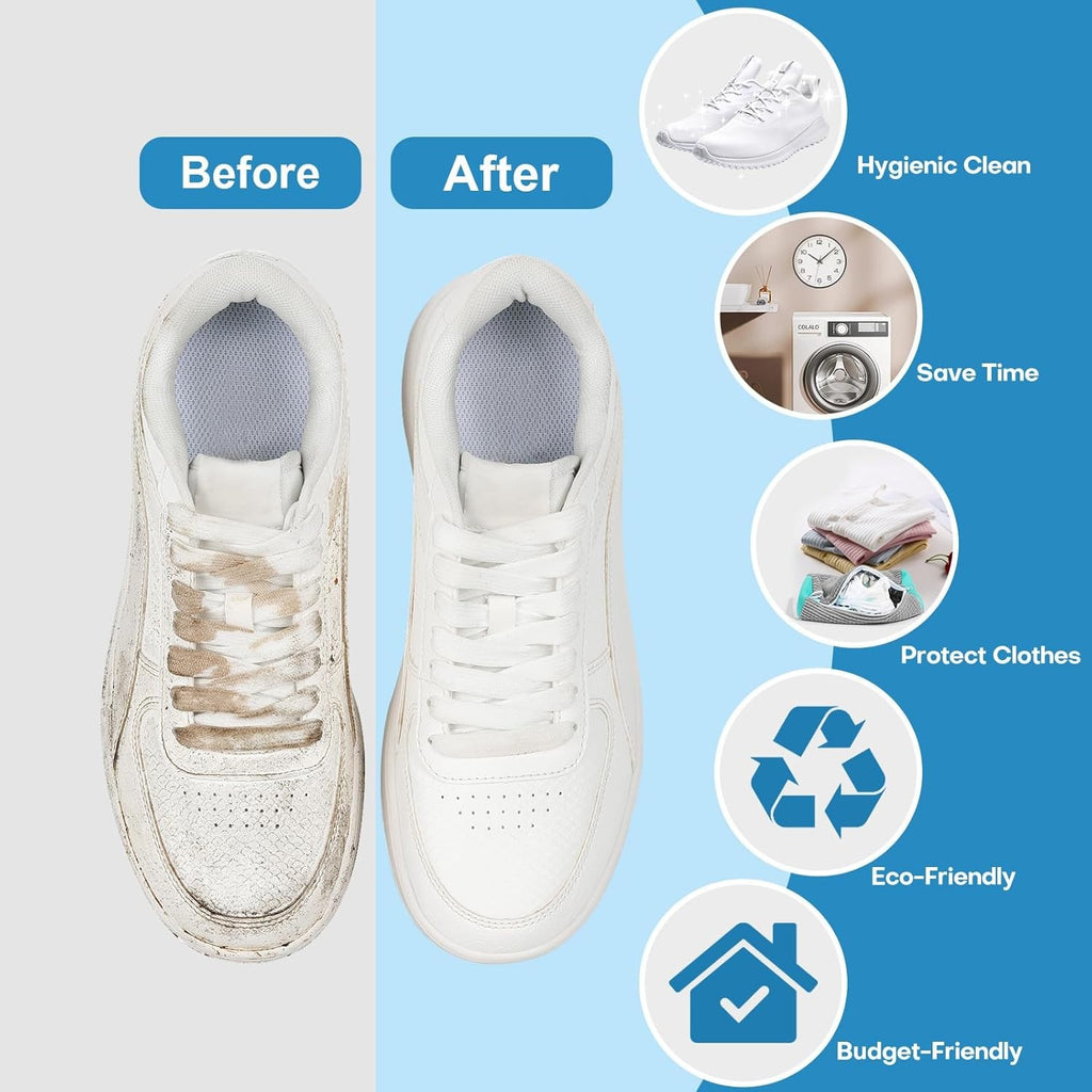 Bolsa de lavado de tenis, bolsa de lavandería, Protector de zapatos acolchado, bolsa de lavado de poliéster de fibra esponjosa, organizador de secado lavable a máquina