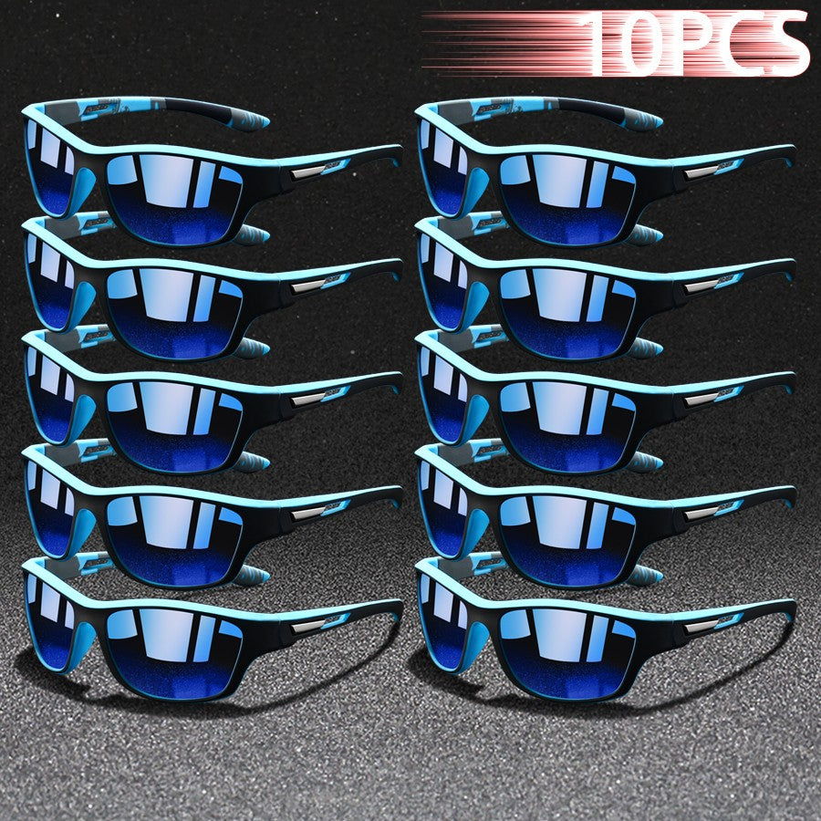 10 Uds. Gafas de sol deportivas Vintage para pesca y ciclismo para hombre y mujer, gafas de sol deportivas para correr y montañismo, gafas UV400
