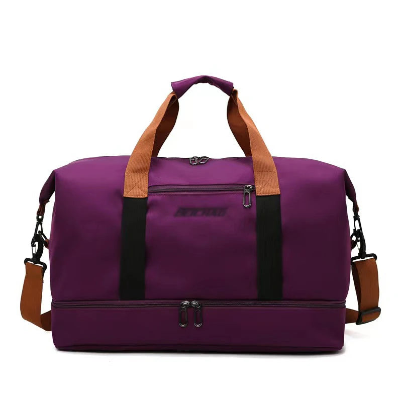 Bolsa de equipaje de viaje Oxford impermeable para hombre, bolso de mano Boston multifuncional, separación seca y húmeda, bolso de hombro deportivo para gimnasio