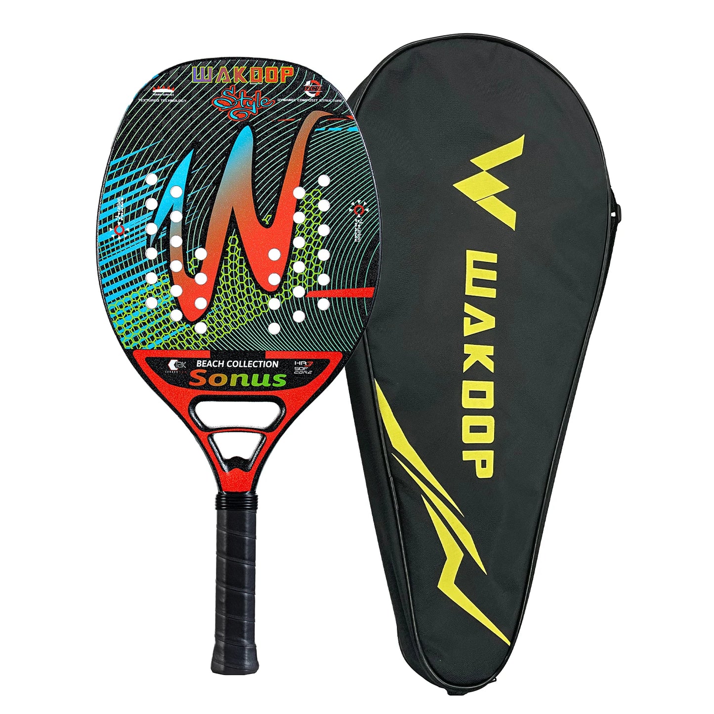 Professional Carbon Beach Tennis Racket Rough Face Tennis Racquet 