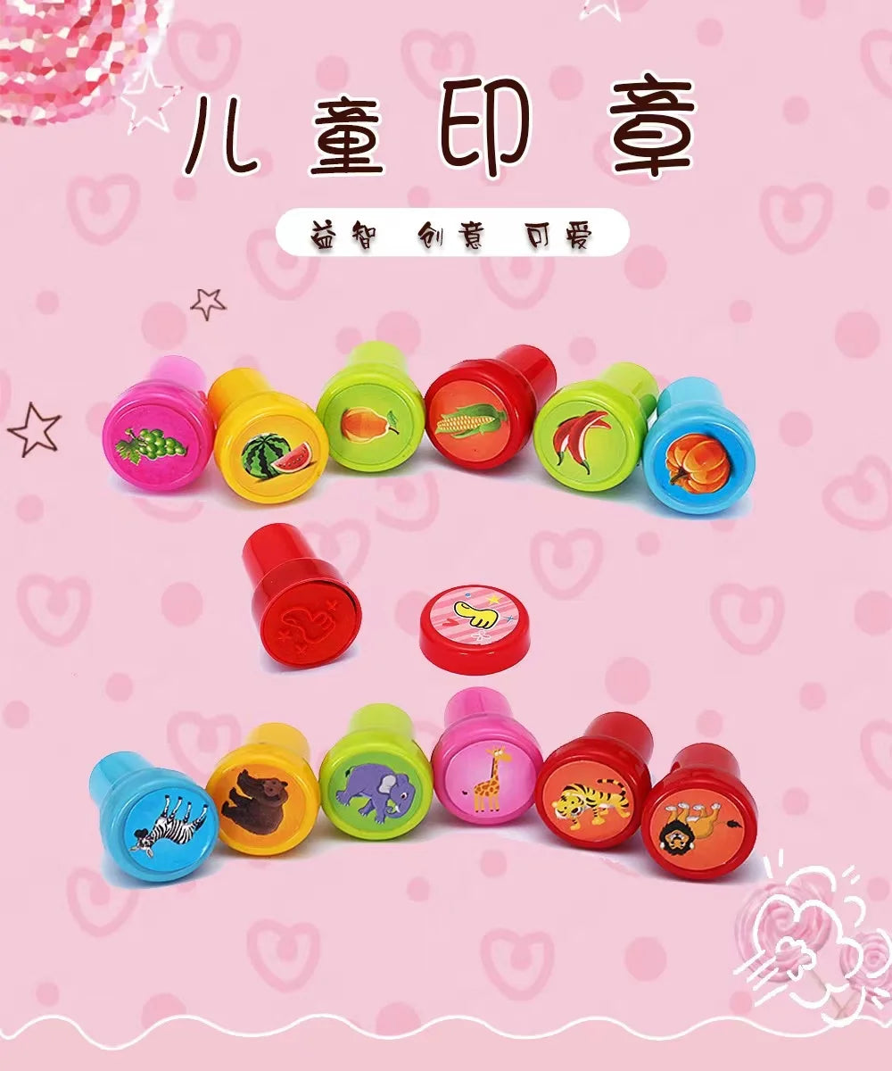 Assorted Piece Stamps for Kids, Self-Inking Stamps, Toy Stamps 