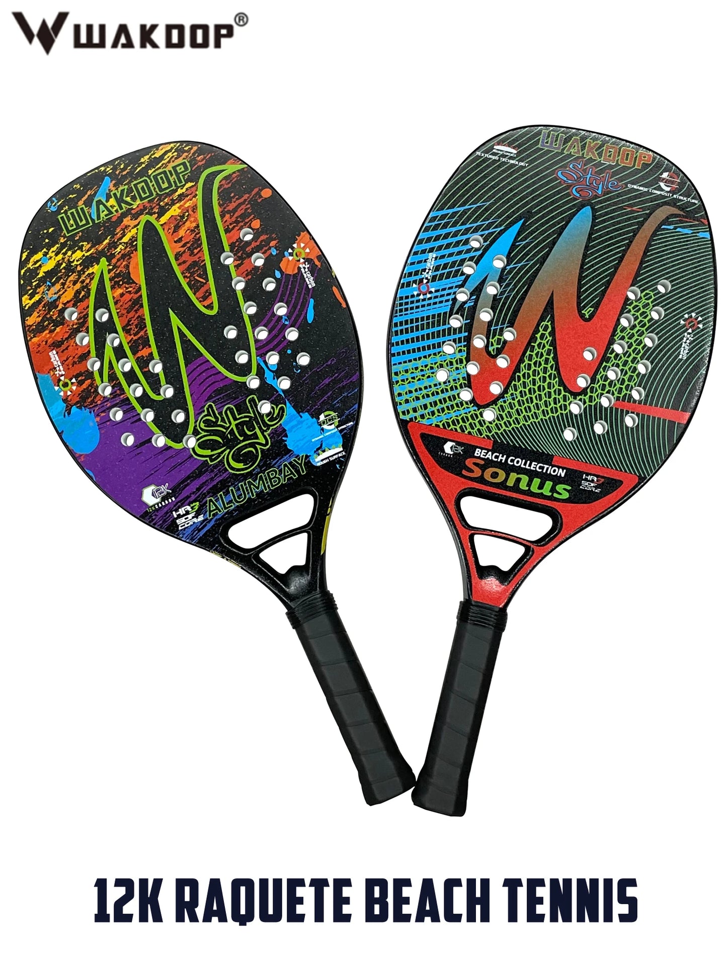 Professional Carbon Beach Tennis Racket Rough Face Tennis Racquet 