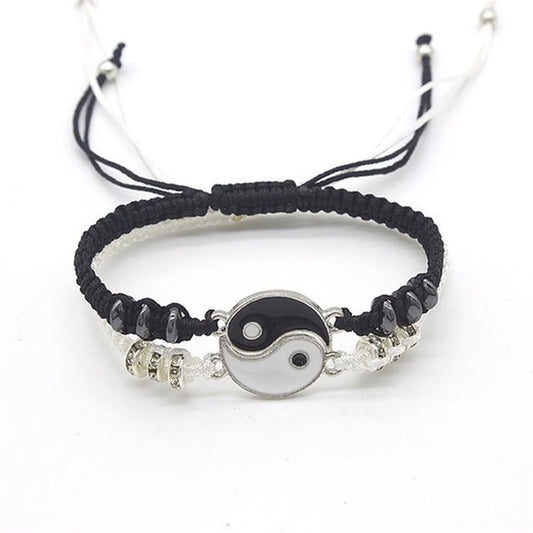 Pulseras de mejor amigo para 2 pulseras de cordón ajustable a juego, Yin Yang,