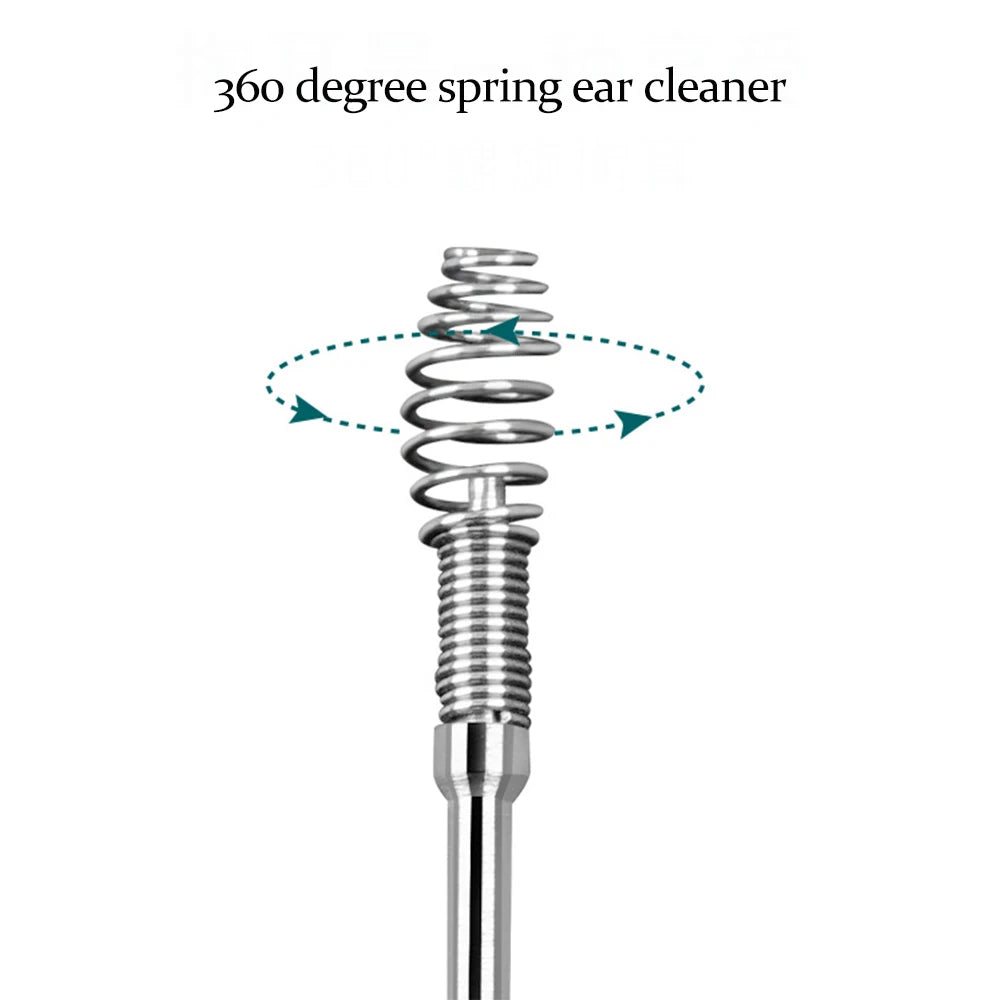 Cuchara limpiadora de oídos de acero inoxidable, herramienta de limpieza para e