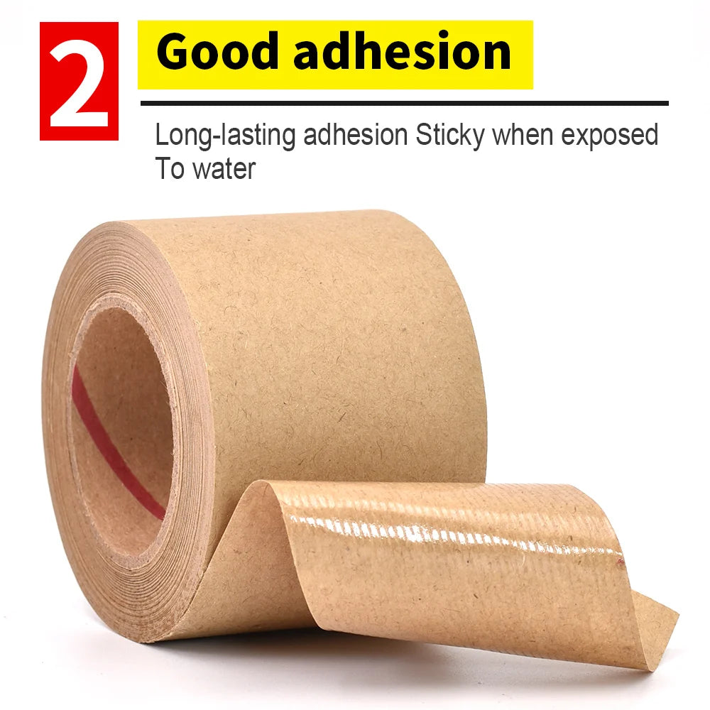 Water Activated Reinforced Packing Tape Kraft Paper Tap for Writable 