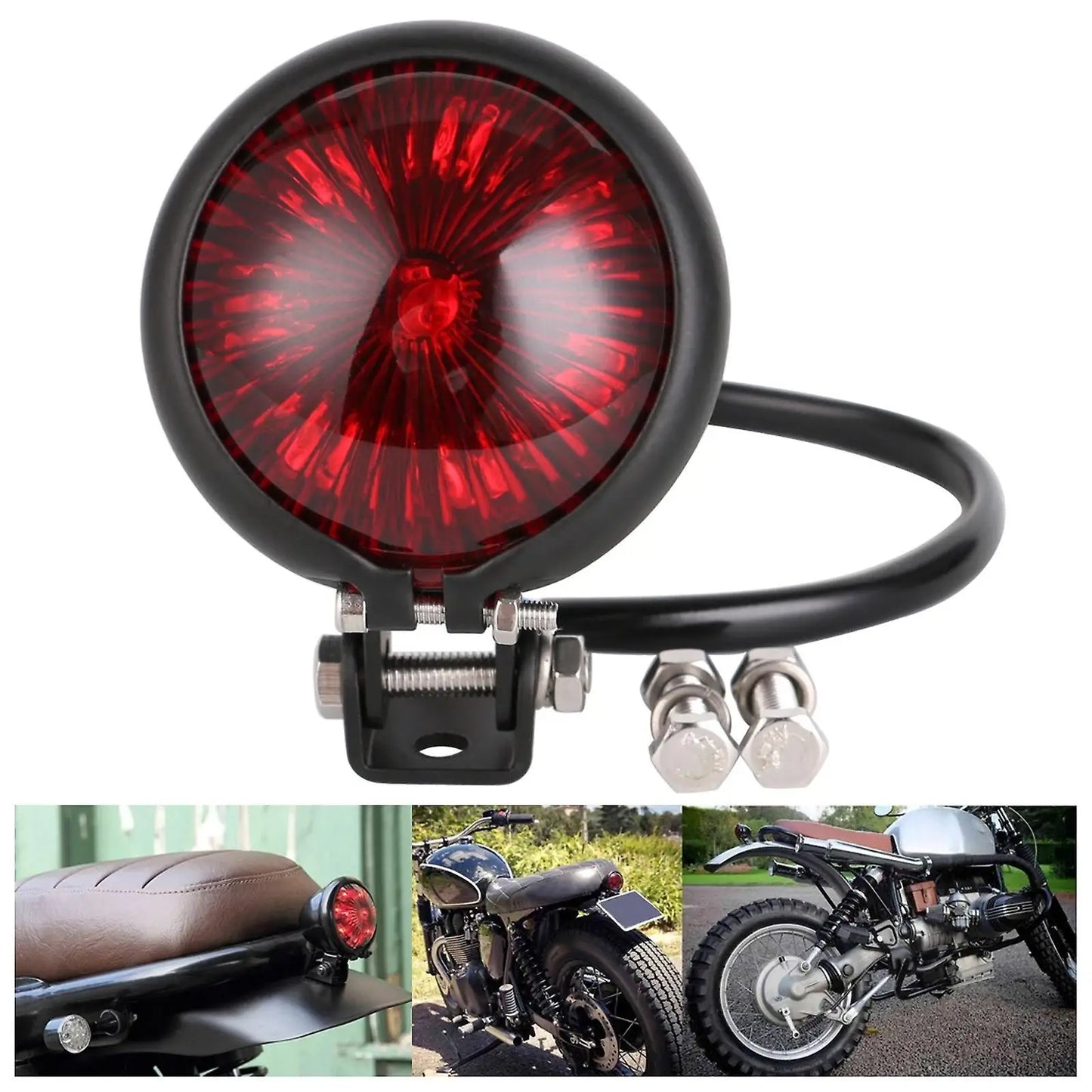 Motorcycle LED Brake Tail Lights Red Lamp Compatible with Chopp 