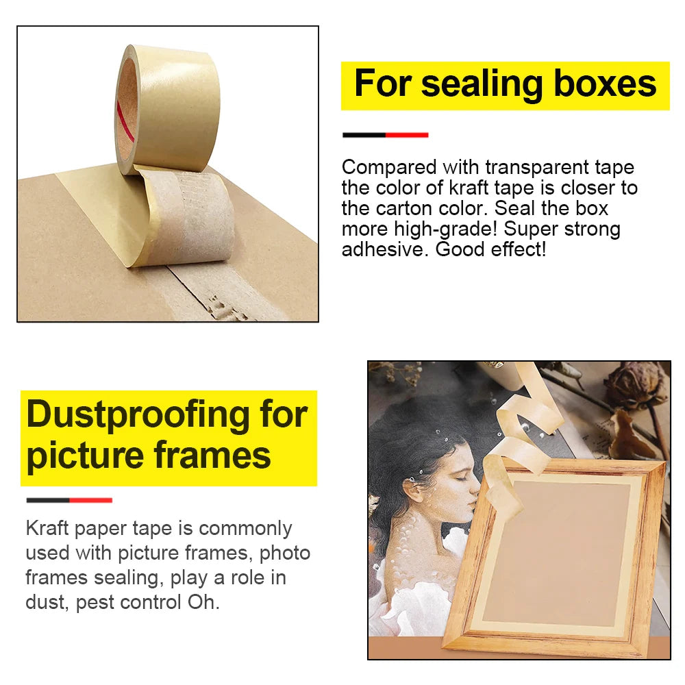 Water Activated Reinforced Packing Tape Kraft Paper Tap for Writable 
