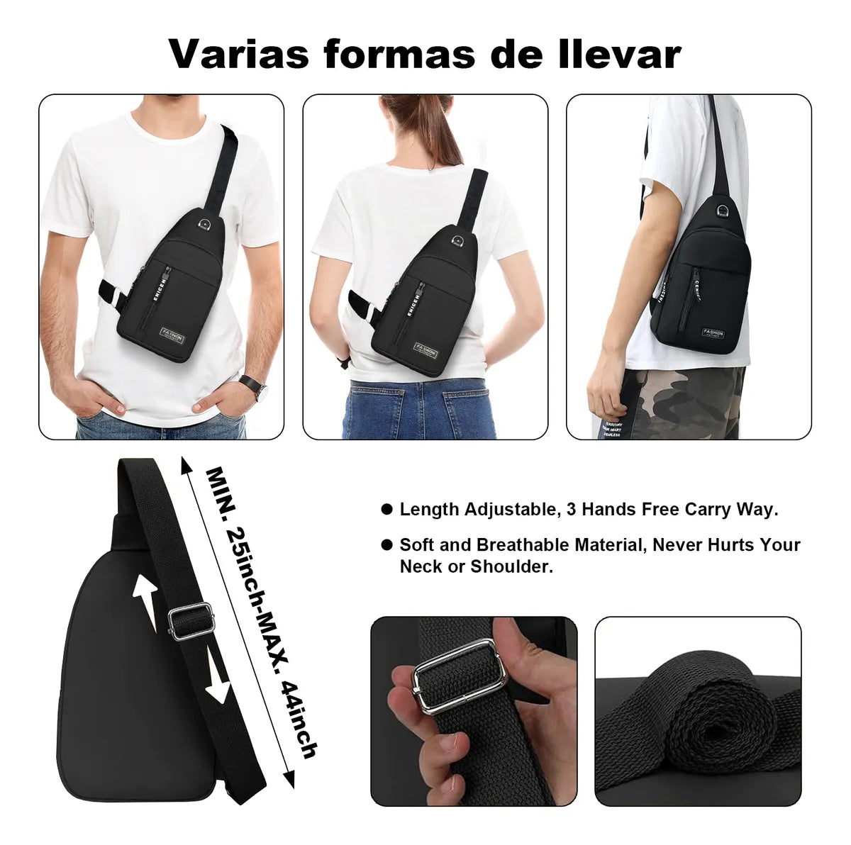 Aimiko Mochila Escolar Bandolera Mariconera Laptop Para Viaje Hombre Impermeable Tela Oxford Con Salida Para Auriculares , Negro Para Uso Cotidiano