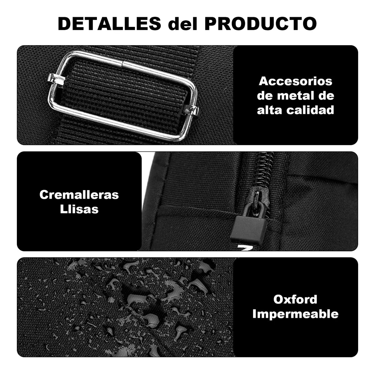 Aimiko Mochila Escolar Bandolera Mariconera Laptop Para Viaje Hombre Impermeable Tela Oxford Con Salida Para Auriculares , Negro Para Uso Cotidiano