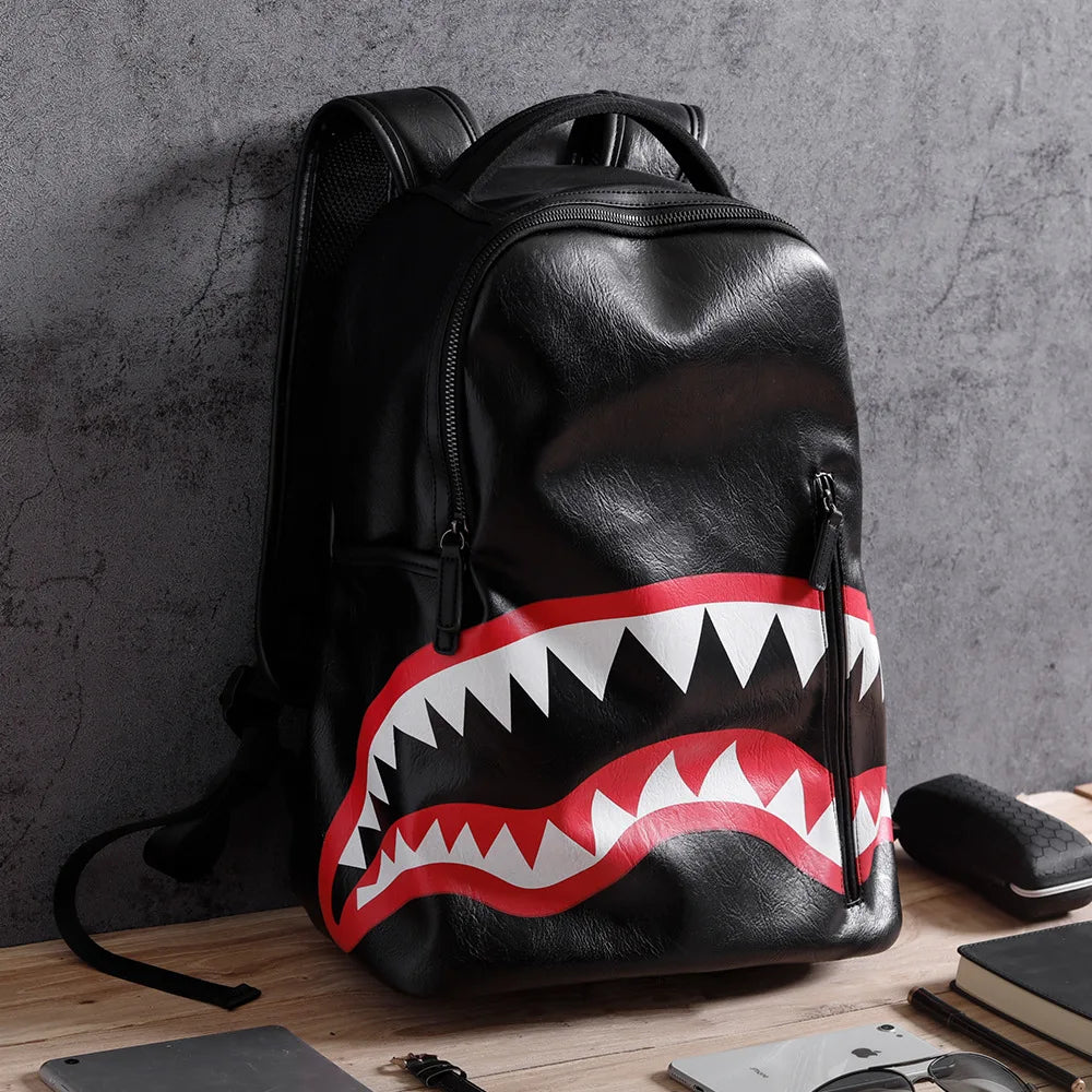 Mochila De Cuero PU para Hombre, bolso de hombro grande, Mochila de viaje de cam