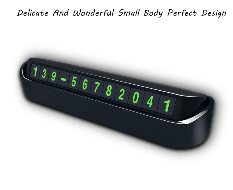 Car Temporary Parking Card Telephone Number Plate