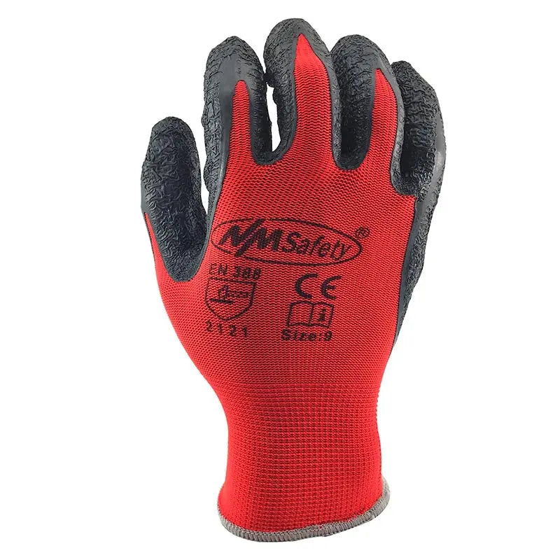 12 Pares de Guantes de látex para trabajo de seguridad para hombres o mujeres, guantes de poliéster