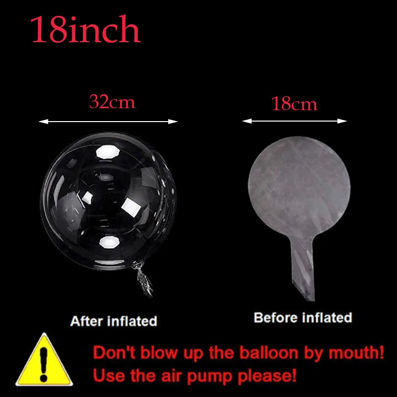 12/18/20/24/36 Inch Transparent Inflatable Bobo Balloon Supplies 