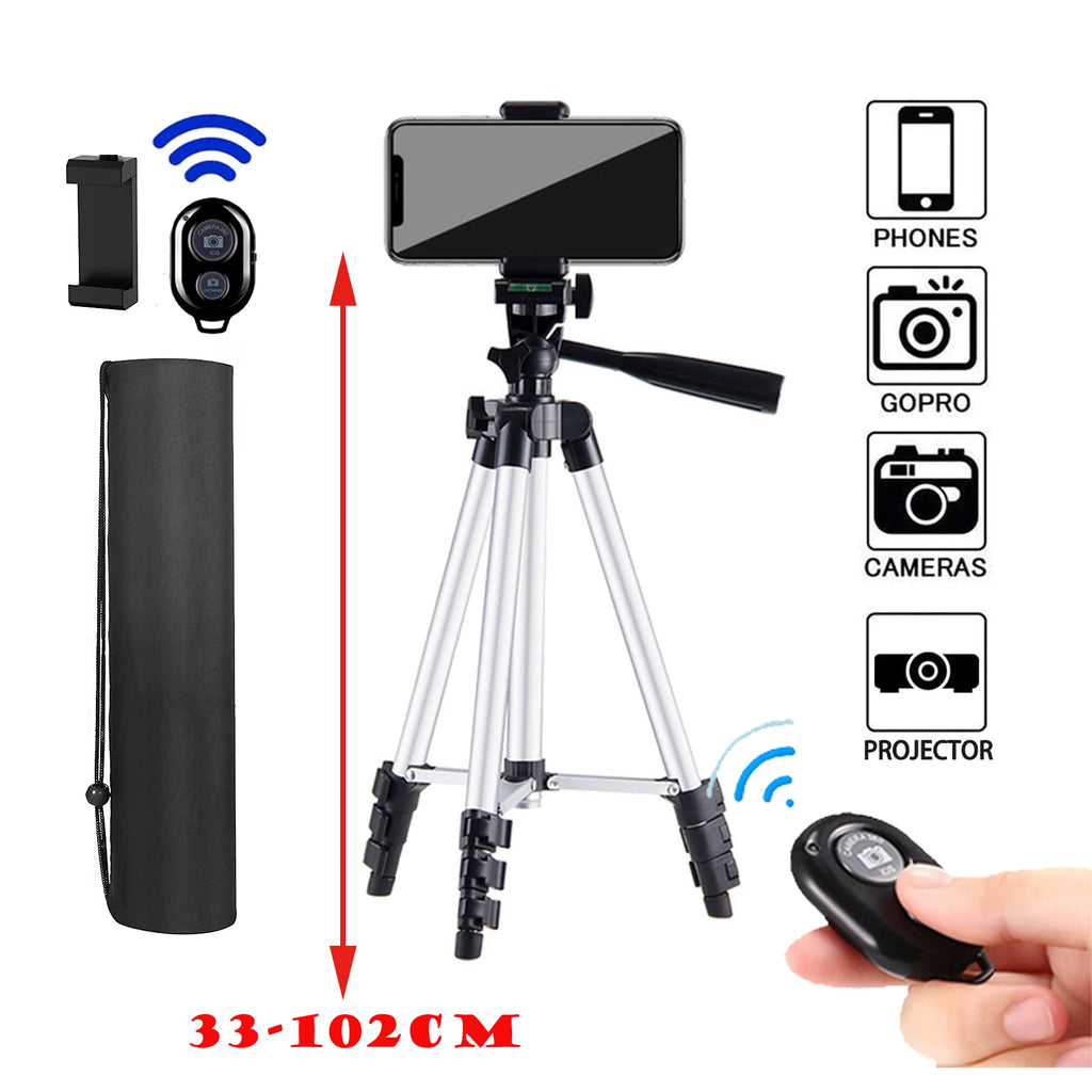 DSLR trípode Flexible extensible, soporte ligero de viaje, Control remoto para teléfono móvil, montaje de cámara Gopro en vivo, Youtube