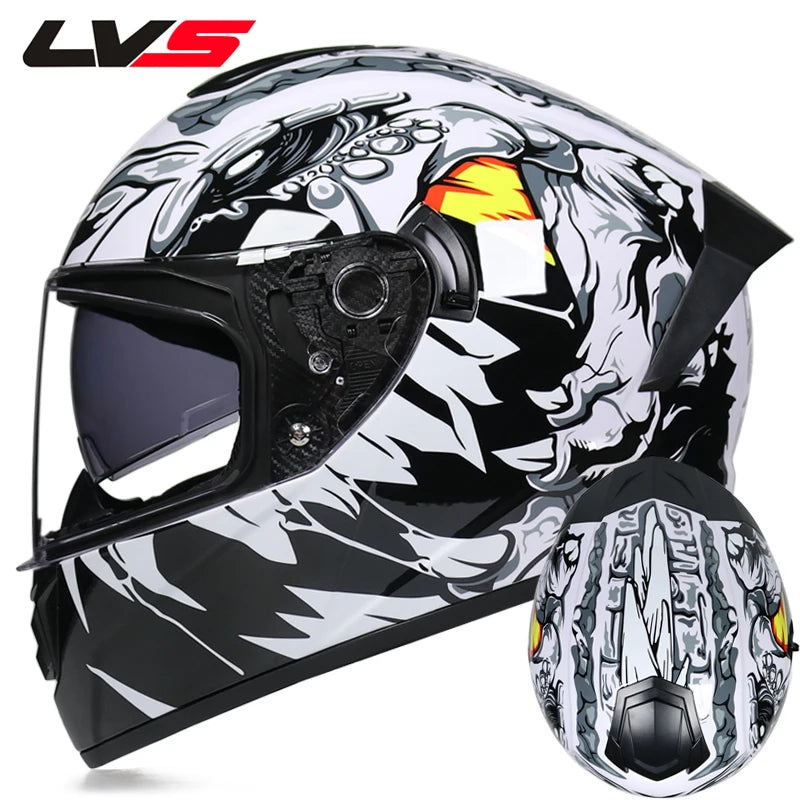 Motorcycle helmets for men and women, double lens locomotive helmets, helmets 