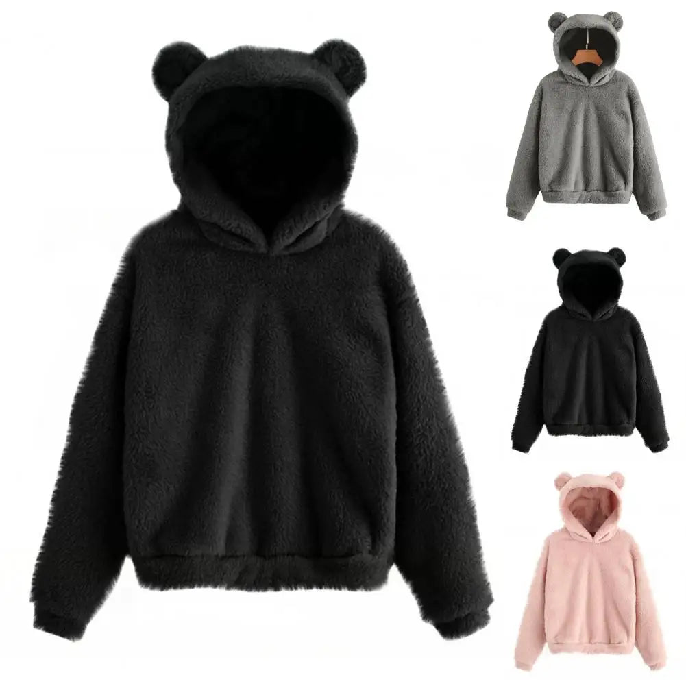 Women's Long Sleeve Rabbit Ears Hoodie Sweatshirt 