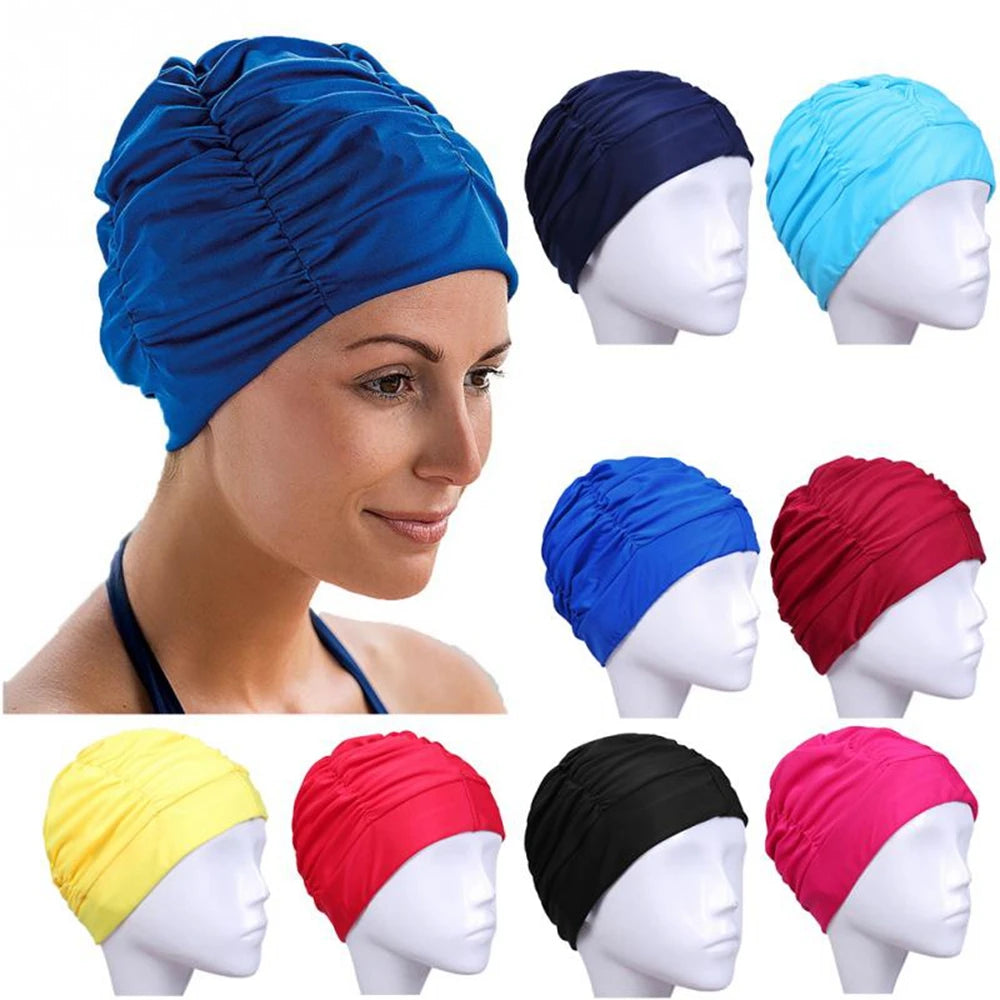 Men Women Nylon Turban Adult Diving Cap Swimming Caps 