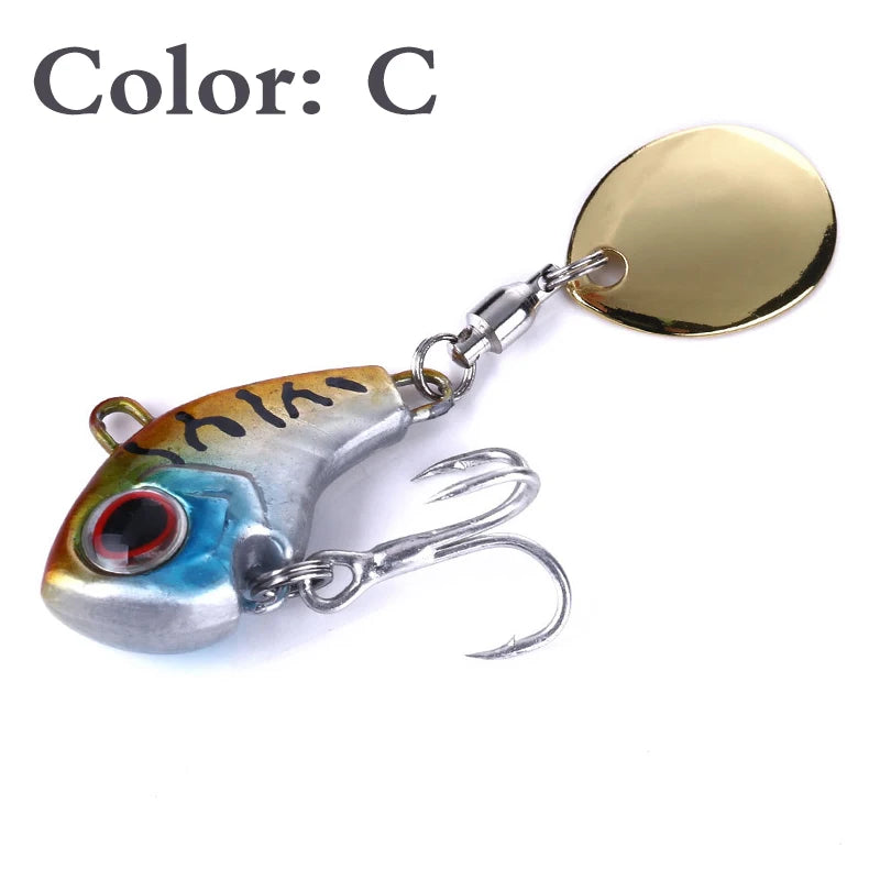 Metal Spinner Fishing Lures Pair Vibration Spinner Hooks Fishing Lures 