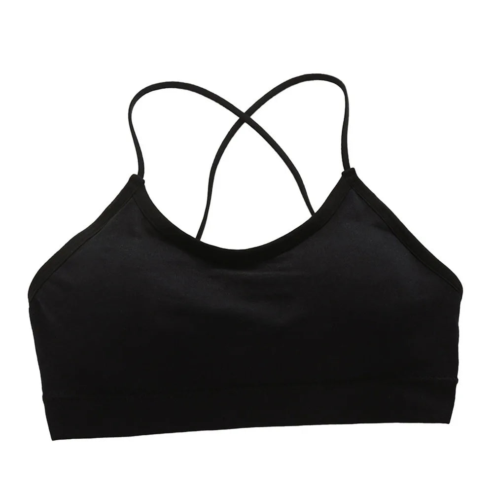 Sujetador Bandeau Sexy Crop Top delgado con tirantes finos sin costuras, Top de