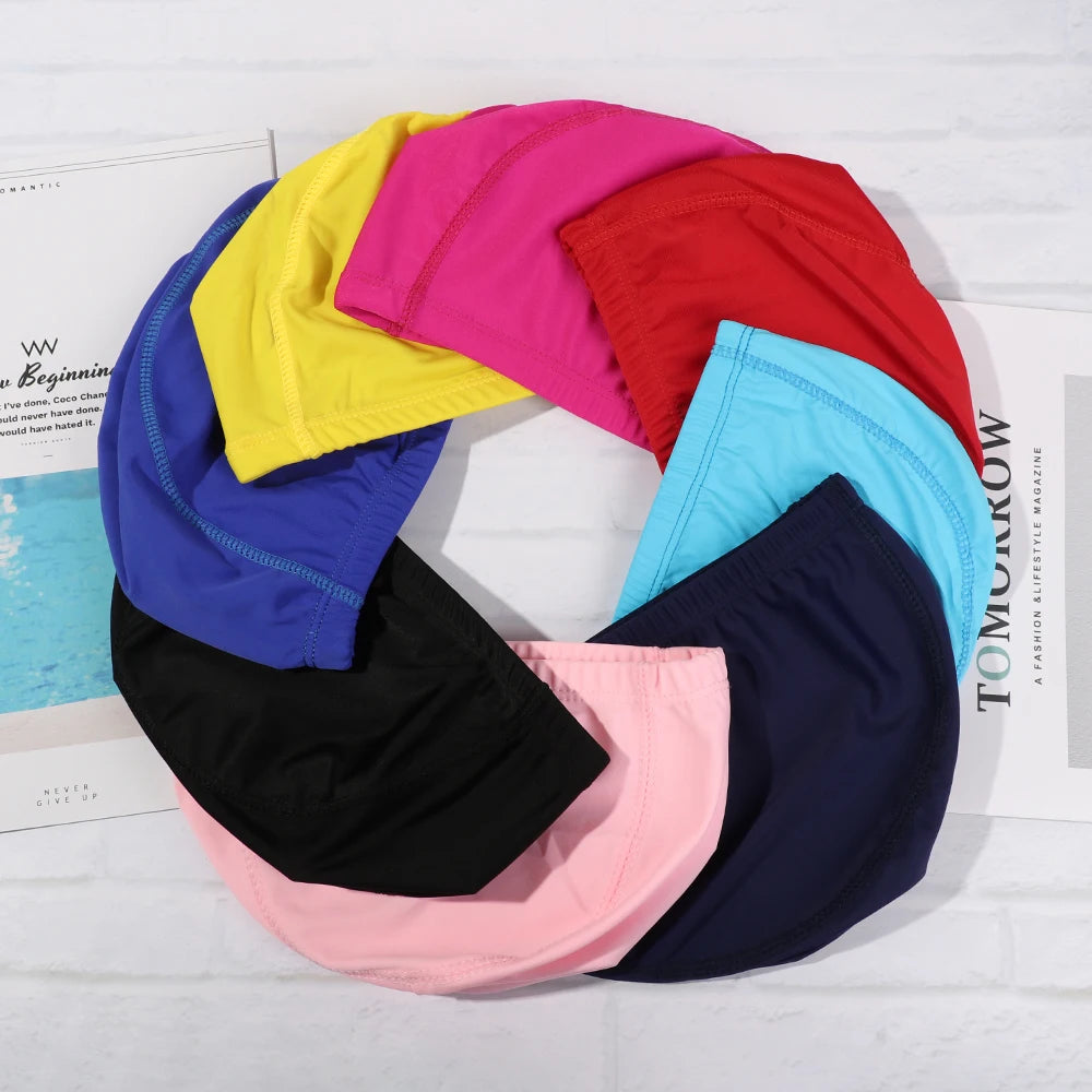 Men Women Nylon Turban Adult Diving Cap Swimming Caps 