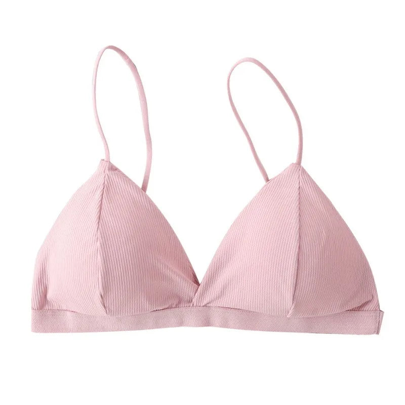 Sujetador Bandeau Sexy Crop Top delgado con tirantes finos sin costuras, Top de