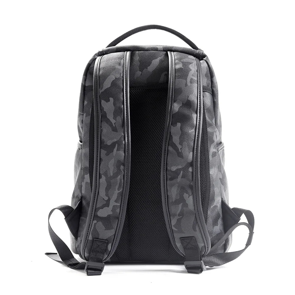 Mochila De Cuero PU para Hombre, bolso de hombro grande, Mochila de viaje de cam