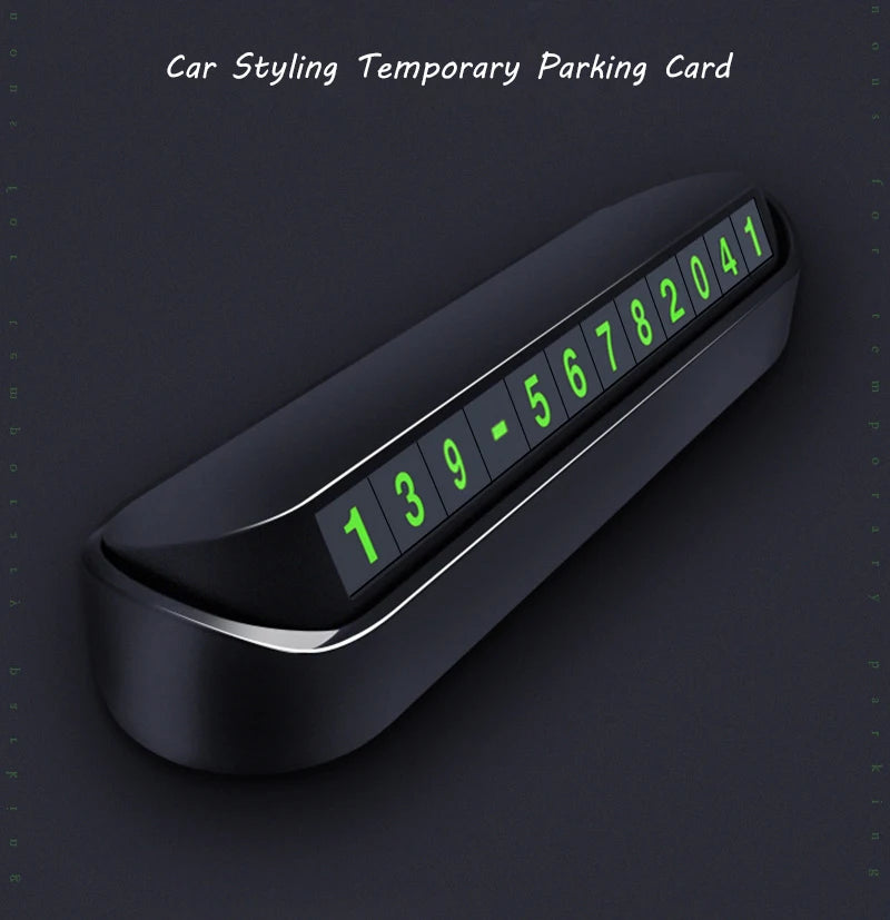 Car Temporary Parking Card Telephone Number Plate 