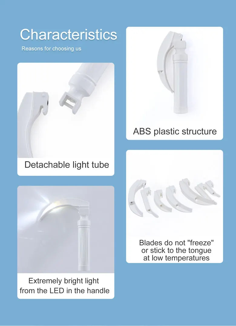 Veterinary Animal Disposable Laryngoscope Flexib Fiber Optic Light 